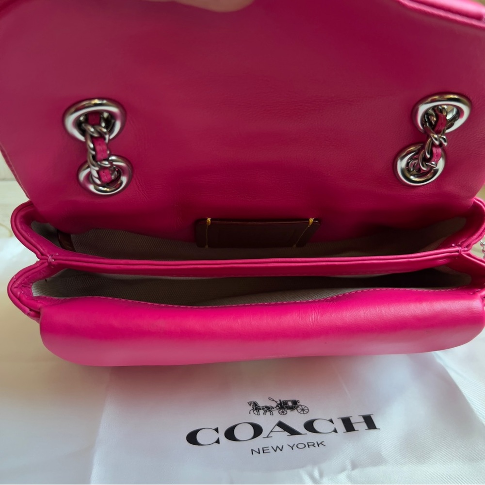 Coach Pink Quilted Shoulder Bag with C-Clasp - Picture 10 of 10